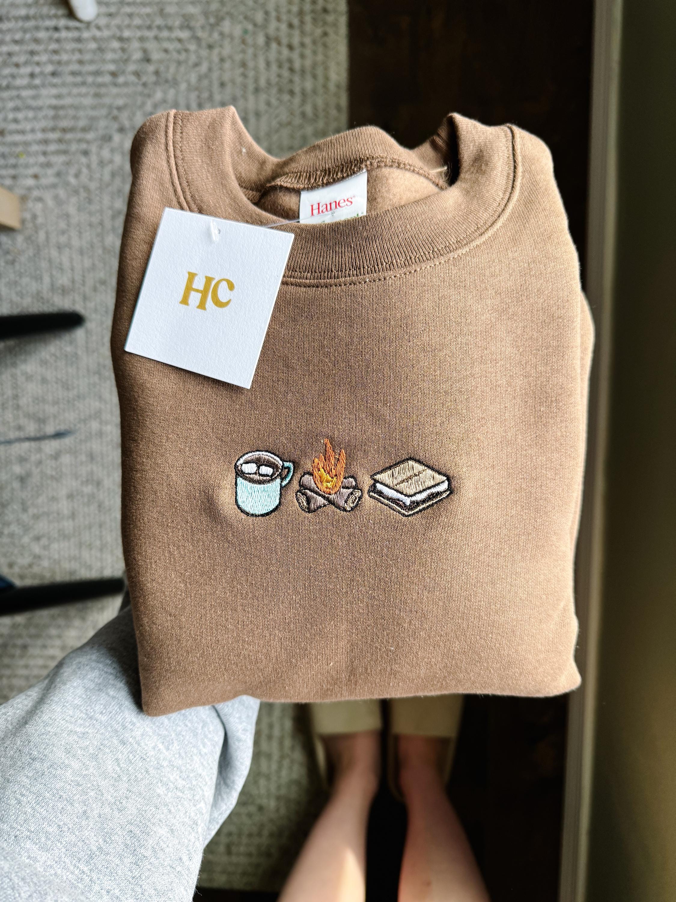 S'Mores Trio (Dark Brown) Embroidered Crewneck
