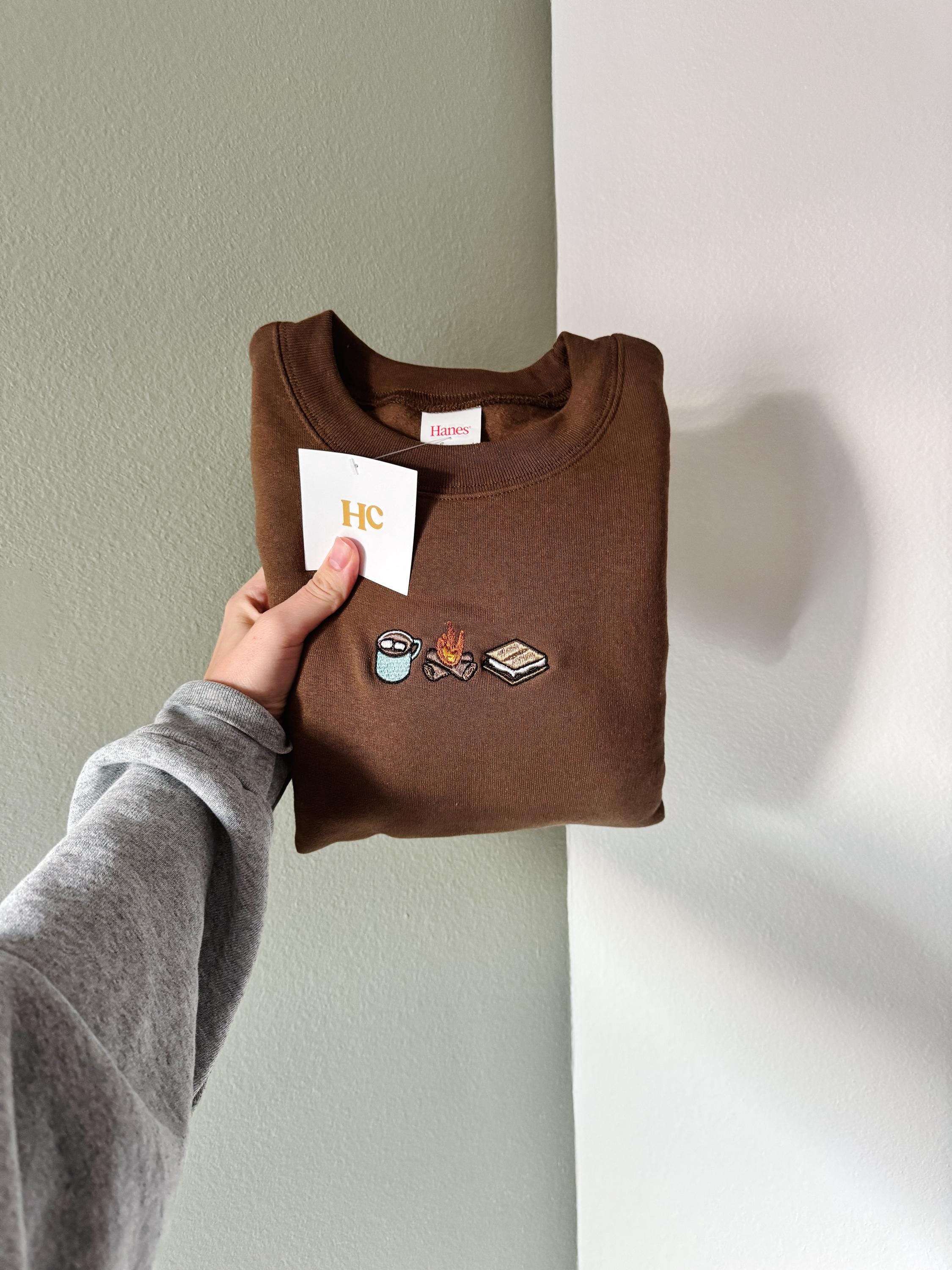 S'Mores Trio (Dark Brown) Embroidered Crewneck