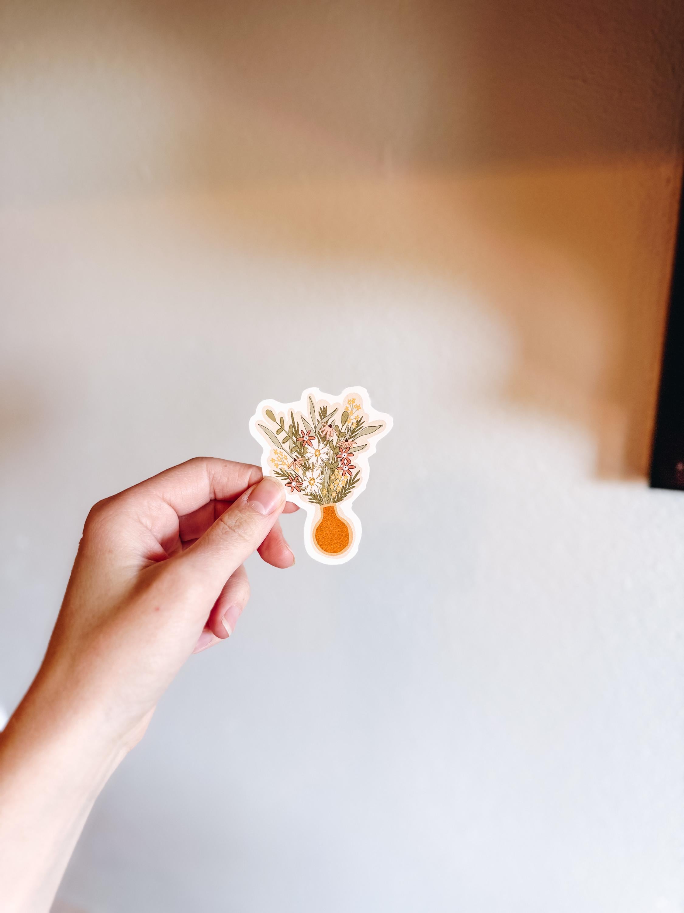 Flower Vase Vinyl Sticker