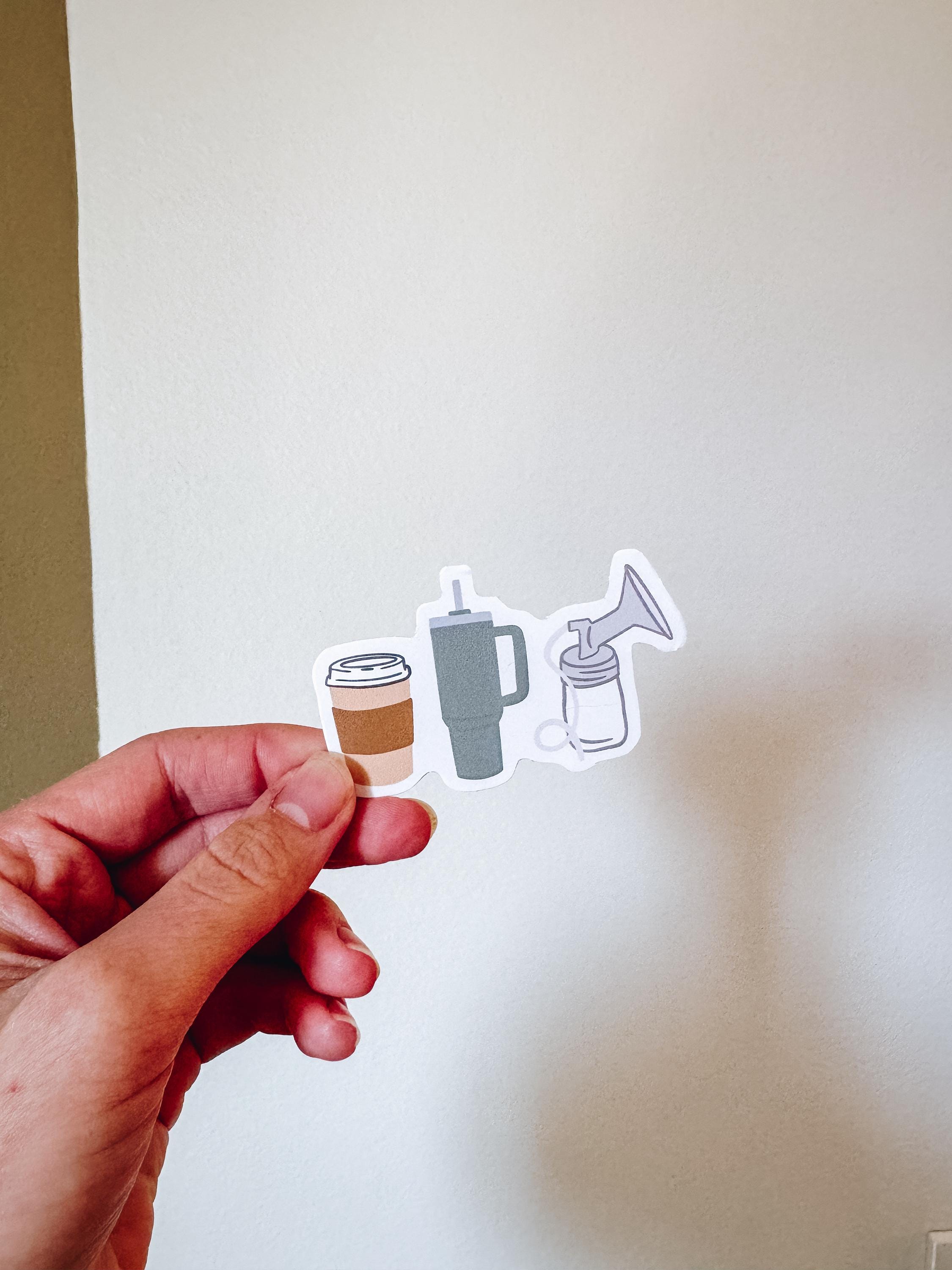 Pumping Mama Hot Coffee Vinyl Sticker