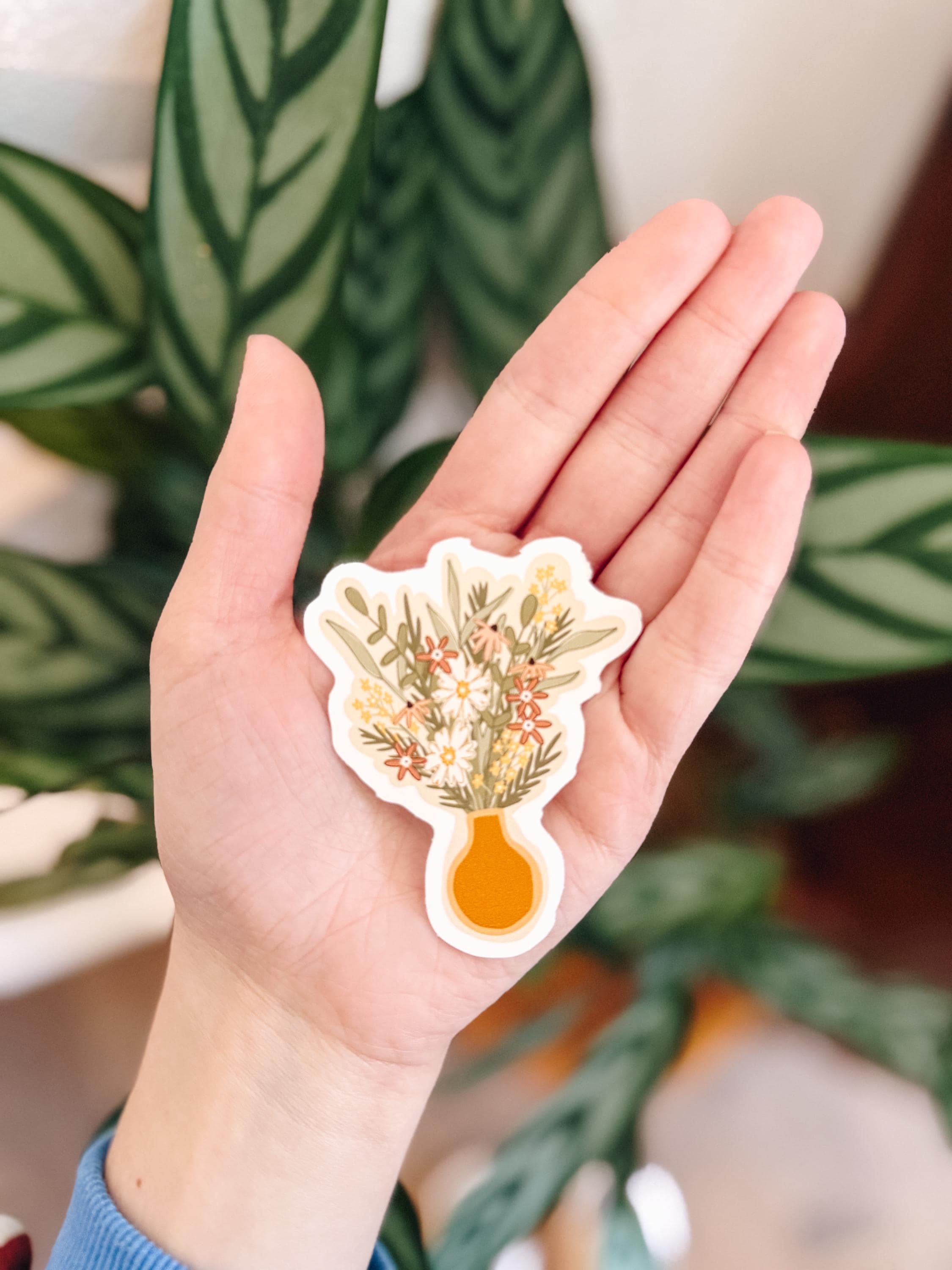 Flower Vase Vinyl Sticker